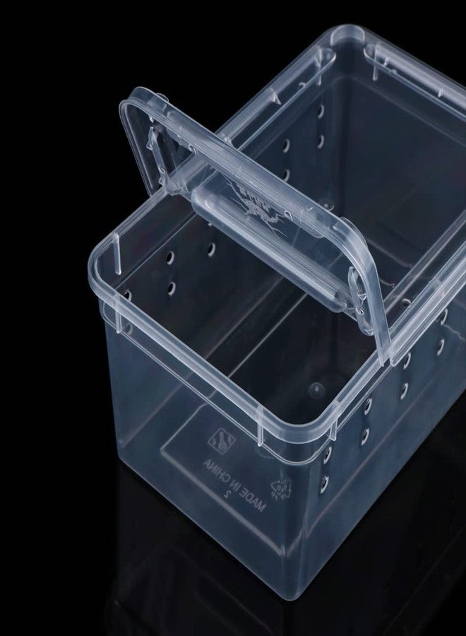 DQITJ 5 Pcs Spider Small Terrariums Breeding Box Transparent Hatching Container Plastic Feeding Box for Small Reptile Spider Scorpion Centipede Insect - Image 4